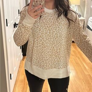 Cream and white cheetah sweater